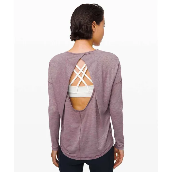 Lululemon 6 Get Set Long Sleeve Heathered Smoky Blush Frosted Mulberry Luon - Image 2