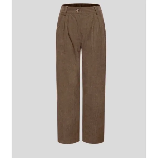 Halara AuraCord Cloud‎ Brown Corduroy Pleated High Waisted Pants Medium NWT - Image 9
