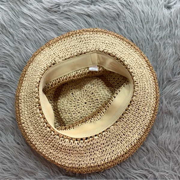 A New Day Crochet cottage core Straw Bucket Hat - Image 3