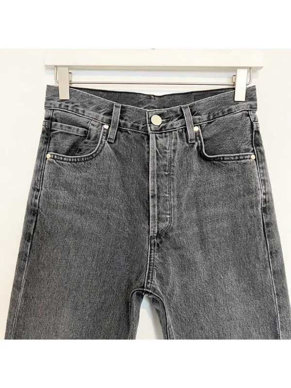 Goldsign‎ Benefit Jeans Size 24 Gray High Rise Straight Rigid Old Money Minimal - Image 4