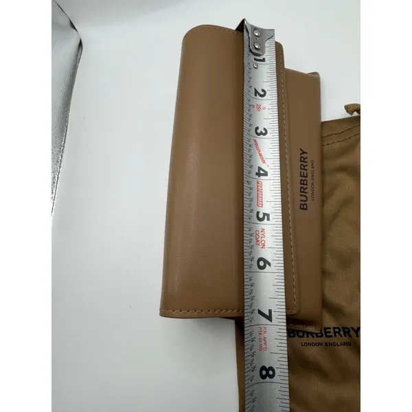 Burberry Tan Leather‎ Triangular Sunglasses Case with Dust Bag London England - Image 4