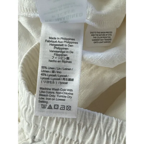 J.Crew Seaside White Linen Blend Pant‎ MED TALL NEW Nautical Beach Vacay - Image 6