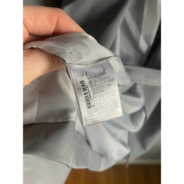 Chic Wish Grey Trench Coat Jacket Minimalist Neutral size XS Preppy Smart Work - Image 4