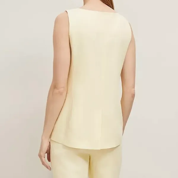 Ann Taylor Butter Yellow Linen Vest - Image 2