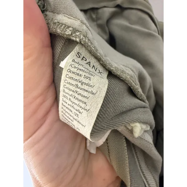 Spanx Stretch Twill Cropped Wide Leg Pants Olive Green Plus Size 1X - Image 6