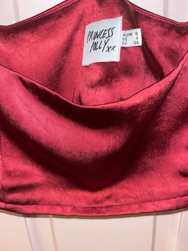 Princess Polly Huxley Top-Burgundy - Image 3