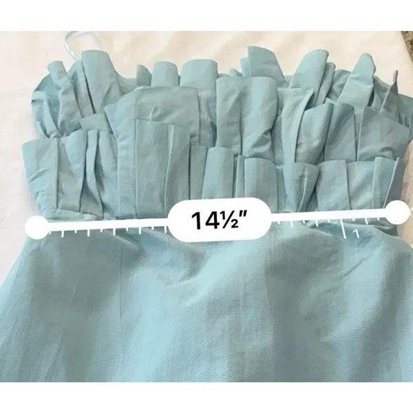 DO + BE Strapless Pleated Ruffle Mini Dress Light Blue Size Large Party Bodycon - Image 12