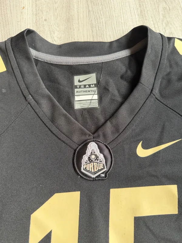 Nike Team Authentic Football Jersey #15 Black Gold Mesh Size Large - Image 7