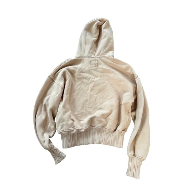 Aerie‎ Womens Tan Embroidered Bow Fleece Pullover Hoodie Sweatshirt Size S - Image 2