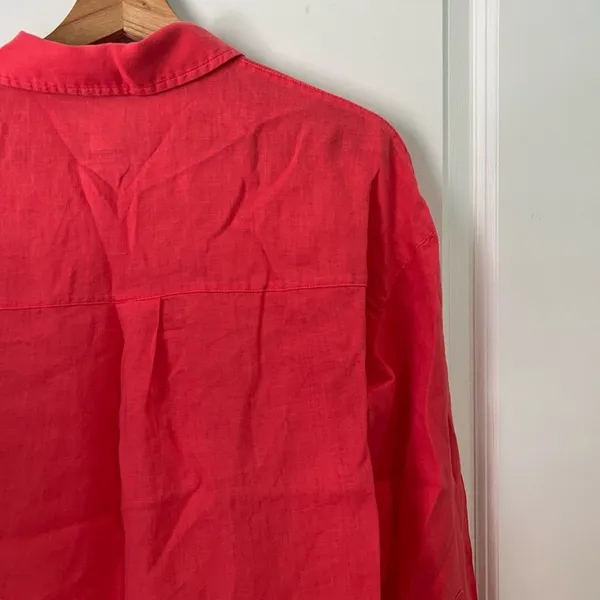 Stevey Relaxed Button Down Linen Shirt XXS OVERSIZED - Image 5