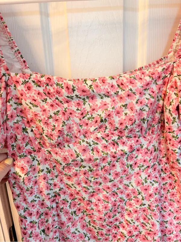Petal & Pup Pink Floral Smocked Mini Dress - Image 3