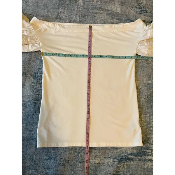 Free People Ivory Rock With It Embroidered Knit Blouse Medium - Image 8