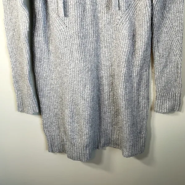 American Eagle Gray Knit Lace Up Long Sleeve Sweater Dress Size M‎ - Image 3