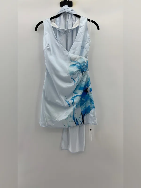 More to Come Demetria Mini Dress in Blue Floral - Image 3