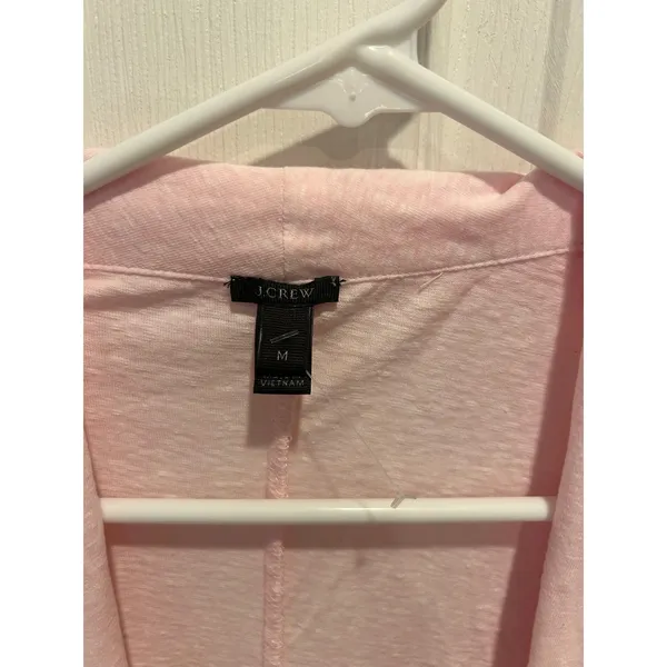 J.Crew Womens Pink Open Front Slub Knit Cardigan Sweater Pockets Size M‎ Minimal - Image 2