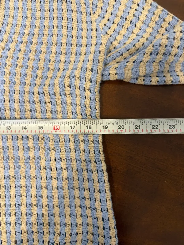 Women’s blue and yellow knit sweater medium Maurice - Image 5