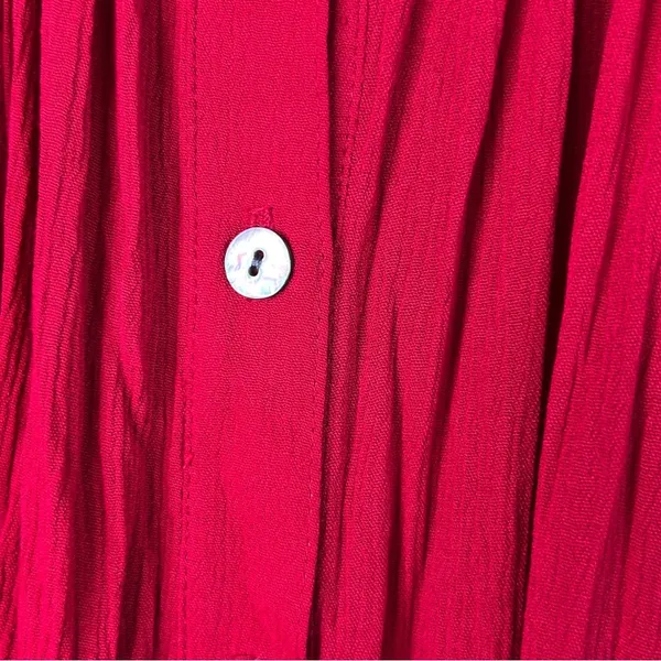 Karen Kane Size Small Oversized Red Rayon Sleeveless Flowy Button Front Blouse - Image 4