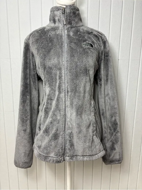 The North Face Women's Gray Plush Full-Zip Teddy Osito fleece Jacket‎ Size M - Image 3
