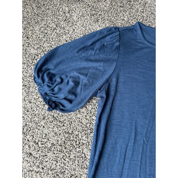 Women's Blue Puff Sleeve Short Sleeve Tee Size Small - Image 4
