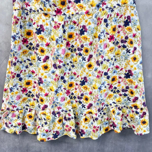 Old Navy Women Floral Cami Dress Size 2X Sleeveless Tie Strap Ruffle Hem Cottage - Image 4