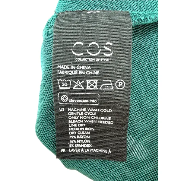 COS Minimalist Forest Green Maxi Skirt Column Longline Quiet Luxury Office S - Image 3