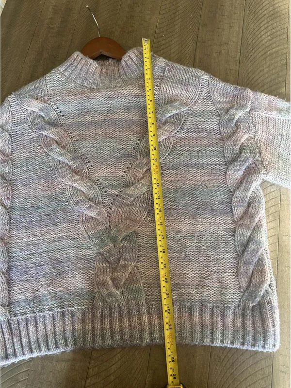 Maeve Anthropologie Rachel Textured Knit Mock Neck Sweater Lavender Women Medium - Image 10