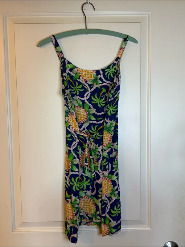 Mango Moon Tropical Pineapple Sun Dress Size Large - Image 3
