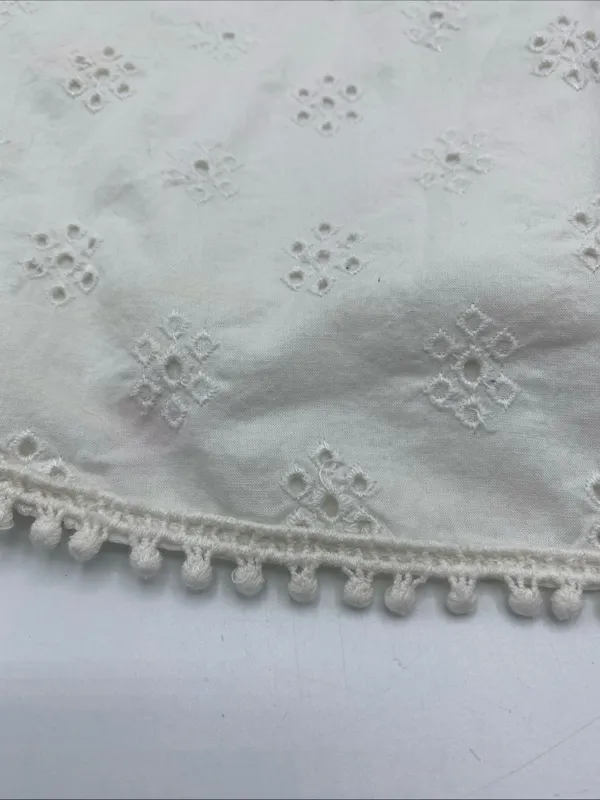 Aerie White Eyelet Cropped Tie Strap Summer Beach Cottage Core Tank top Small - Image 4