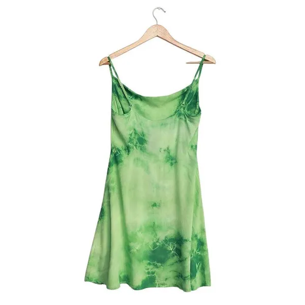 Lulus NWT Green Tie-Dye Cowl Neck Mini Dress Large - Image 5