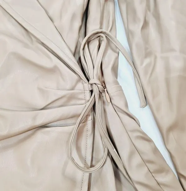 Superdown Chantel Leather Romper in Nude Medium - Image 13