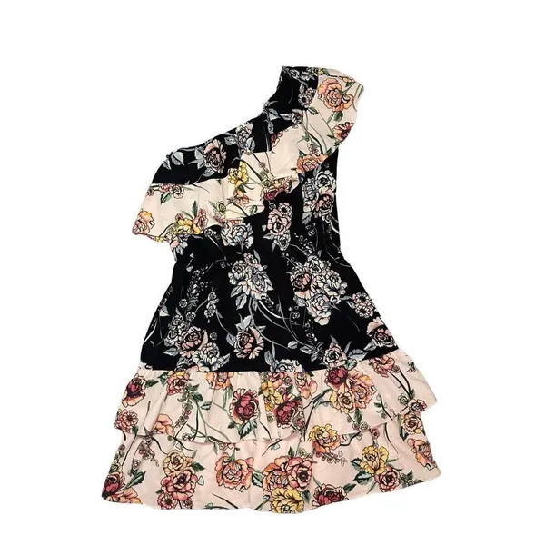 Aqua Pink Ruffle‎ One Shoulder Tiered Mini Dress Size XS - Image 9