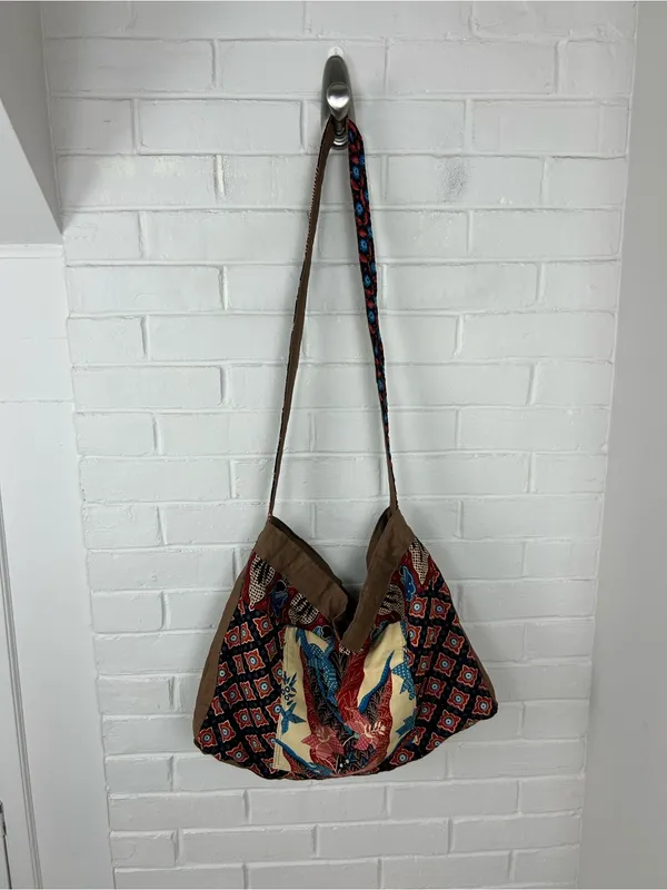 Handmade Vintage Boho Print Cloth Bag - Image 5