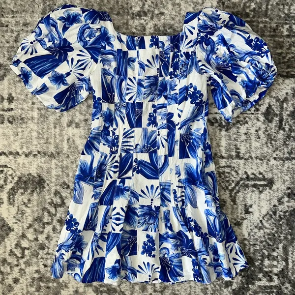 Farm Rio Garden Tiles Mini Dress - Image 2