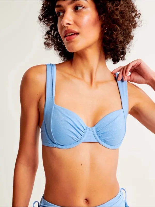 Abercrombie & Fitch Blue Wide Strap Underwire Bikini Top XXS NWOT - Image 3