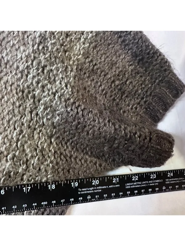 Paraphrase Women’s Small Oversized Y2K Wool Blend Sweater Boxy Pullover Knit Brown Tan - Image 8