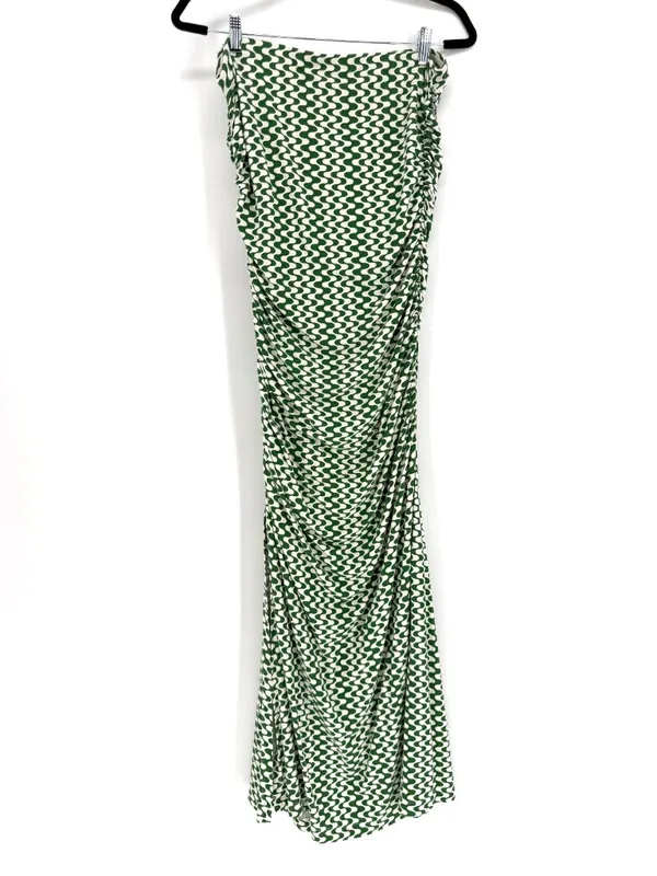 Celandine for Anthropologie The Gabbie Strapless‎ Ruched Green Maxi Dress L - Image 8