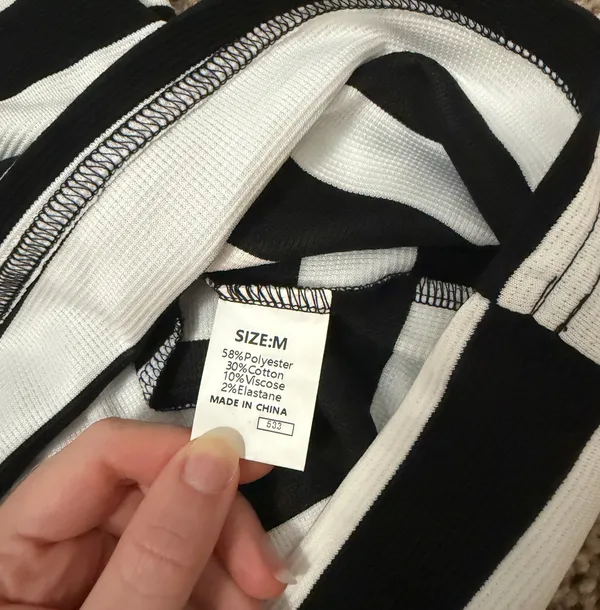 Black & White Stripe T-Shirt Dress - Image 3