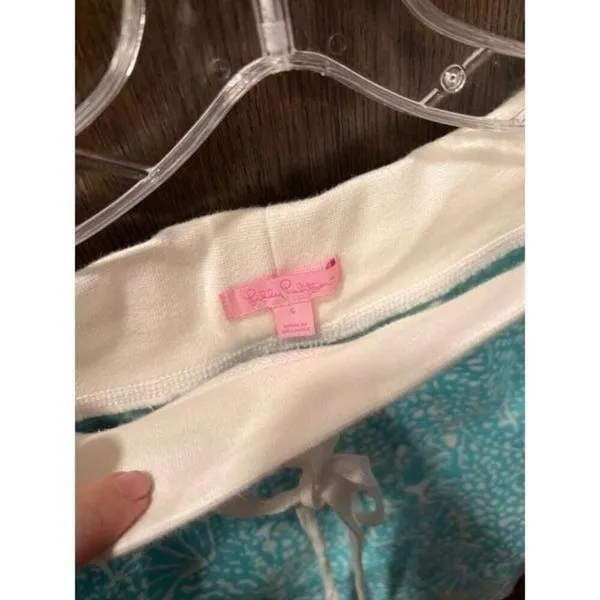 Lilly Pulitzer small Hayden Beach Mini Skirt Linen Blue‎ Drawstring - Image 2