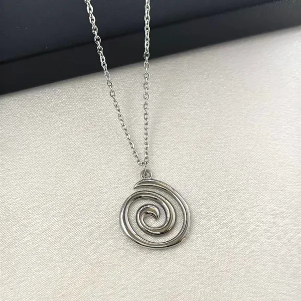 Spiral Pendant Necklace for Men Women Simple Design Streetwear Unisex Style - Image 2