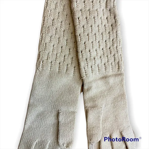 Loro Piana Baby Cashmere Long Pointelle Gloves — New - Image 3