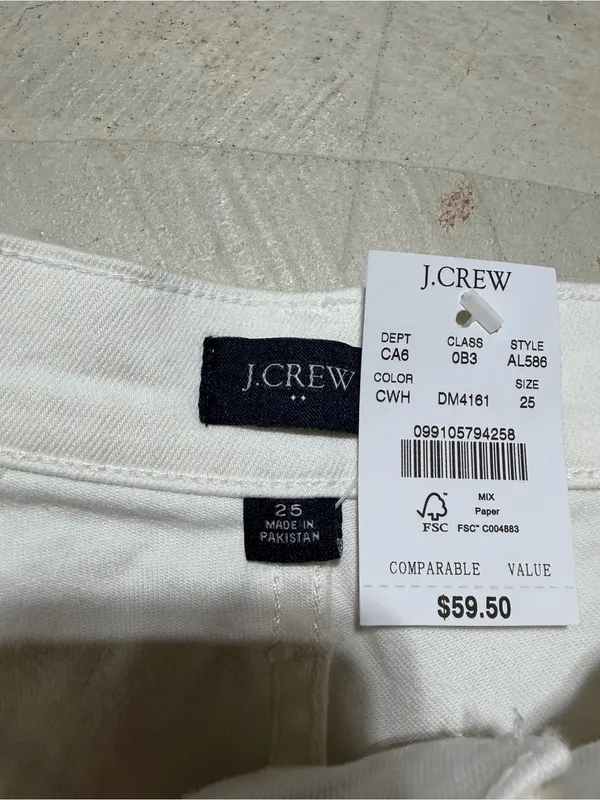 J. Crew White Women’s Rolled-Hem Denim Shorts NWT MSRP$60 25 - Image 3