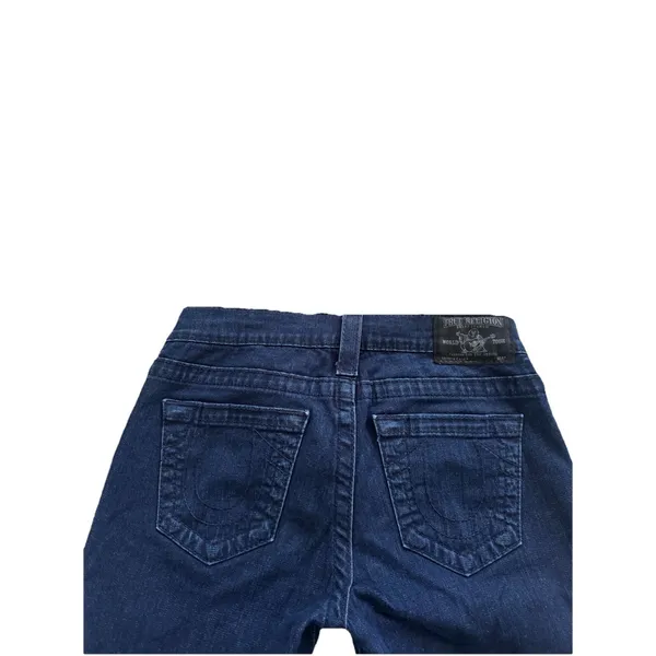 TRUE RELIGION MISTY STEEL PANEL Womens‎ JEANS Low Rise Y2K Skinny Straight Sz 26 - Image 6