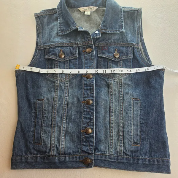 Adam Levine Womens Medium Wash Denim Trucker Vest Blue Size Medium - Image 7