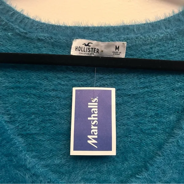 Hollister Knit Cardigan Sweater Blue Size M - Image 4