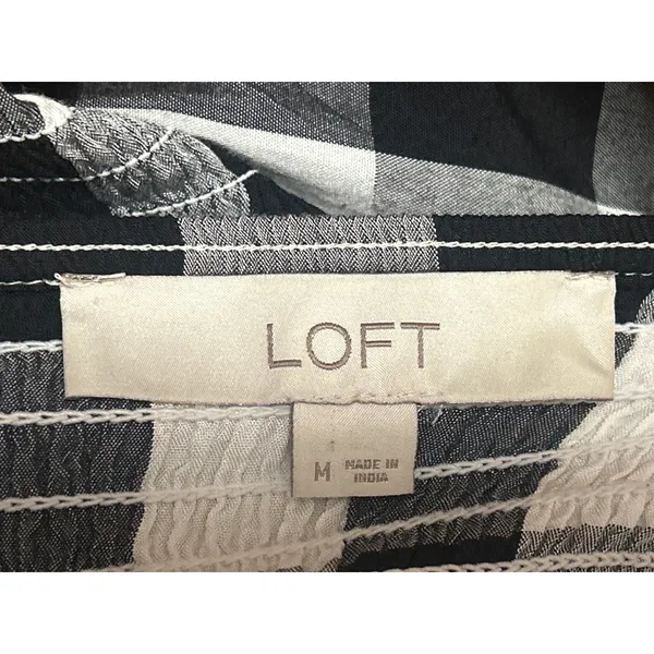 Ann Taylor LOFT Black White Gingham Check Sleeveless Cropped Jumpsuit Size M - Image 4