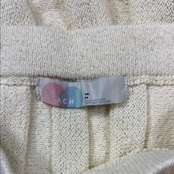 FP Beach Chunky Knit Pleated Skirt‎ Cream Size Medium - Image 5