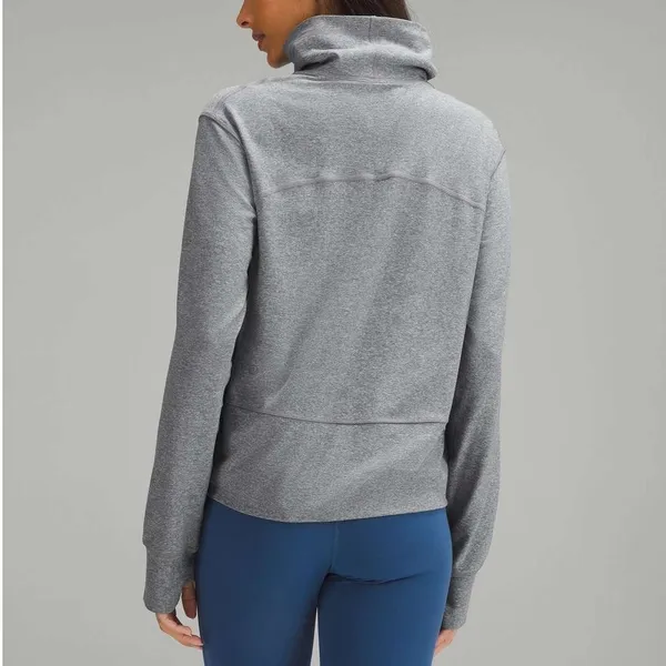 Lululemon Ready to Rulu‎ Pullover Funnel Neck Heathered Asphalt Grey 12 Sporty - Image 2
