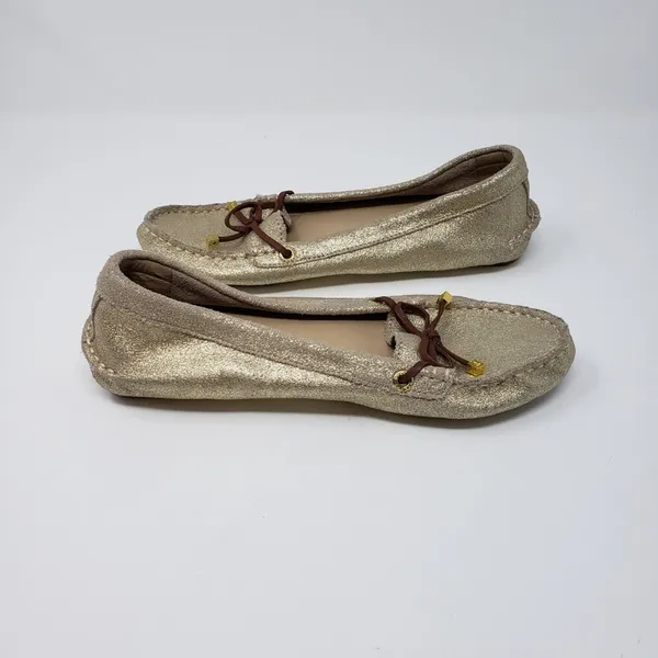 Sperry Top Sider Slip-On Flat Gold Metallic Moccasin Shoes Women's Size 6M - Image 4