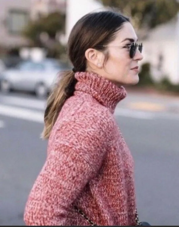 J. Crew Marbled Cherry Wool Blend Turtleneck Sweater - Image 2