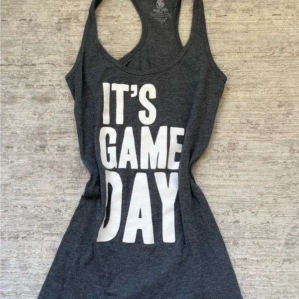 Body Rags It’s Game Day Grey Tank (Size Small) - Image 4